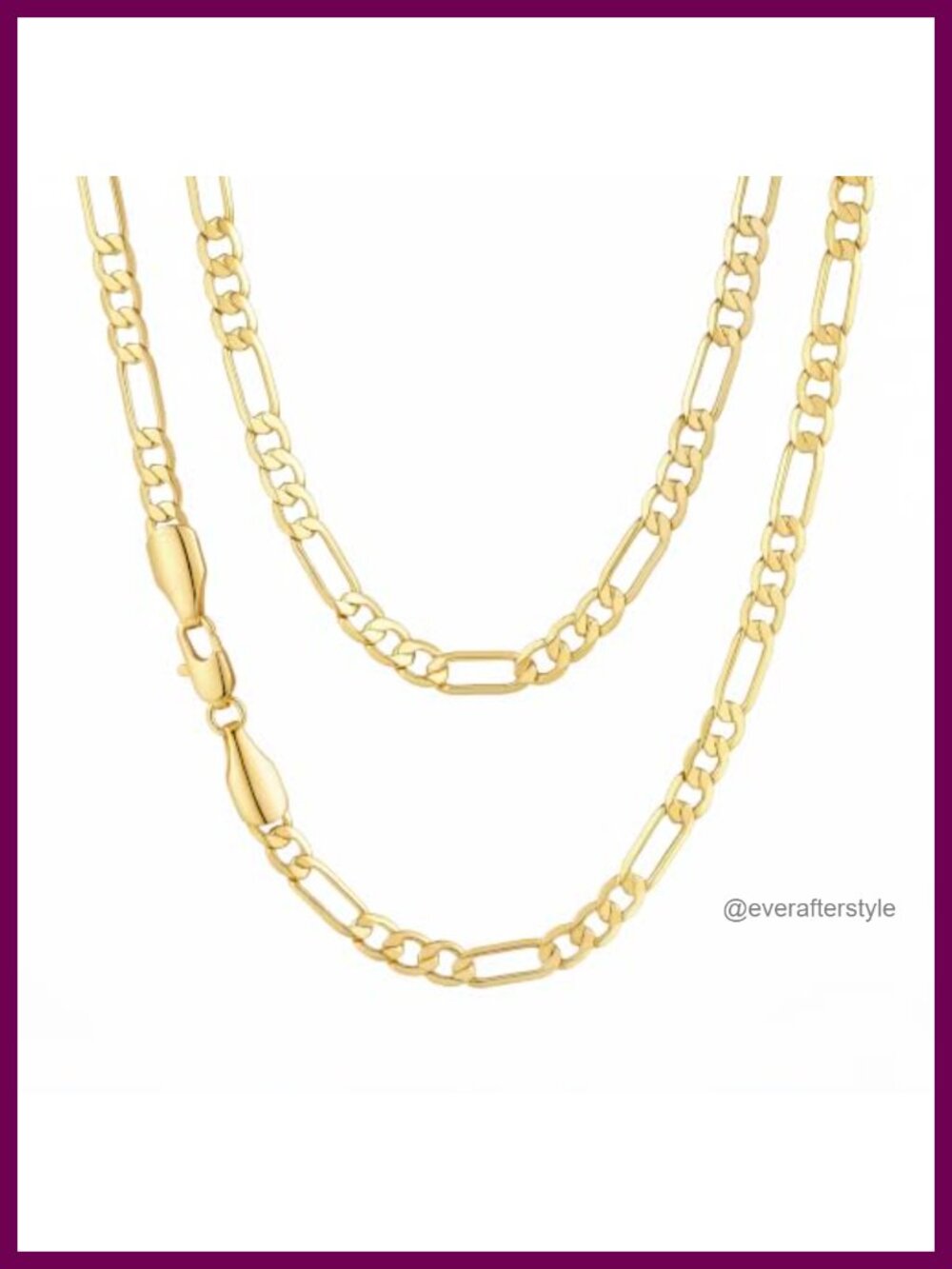 14K Gold Figaro Chain Necklace for Women Men 3mm Lobster Clasp